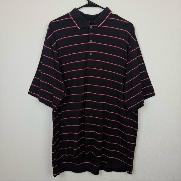 Nicklaus Golf Black Red Stripe Polo Shirt XL Cotton Double Mercerized Classic - Picture 2 of 6